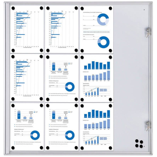 8595578356731 - Schaukasten XS 12 x A4 Metallrückwand weiß grau magnetisch 8595578356731 Showdown Displays 8595578356731 - Schaukasten XS 12 x A4 Metallrückwand weiß grau magnetisch 8595578356731 Showdown Displays