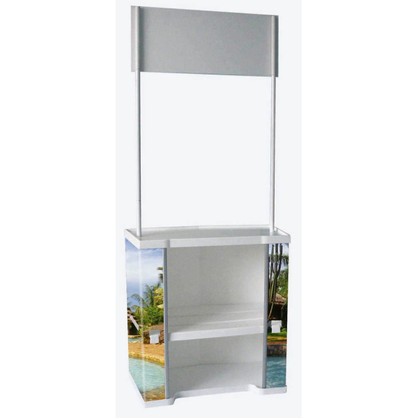 8698473470257 - update displays Messetheke gerade weiß 900 x 510 x 910 - 2200 cm
