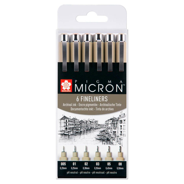 8710141049449 - Fineliner-Set Pigma Micron 02 + 025 + 03 + 035 + 045 + 05 mm Schwarz 8710141049449 - Fineliner-Set Pigma Micron 02 + 025 + 03 + 035 + 045 + 05 mm Schwarz