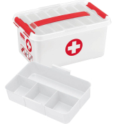 the q-line Erste-Hilfe-Box 6,0 l weiß 30,0 x 20,0 x 14,5 cm