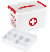 the q-line Erste-Hilfe-Box 22,0 l weiß 40,0 x 30,0 x 26,0 cm