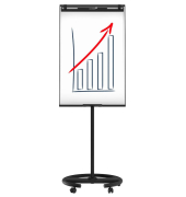 Flipchart ECONOMY Triangle Mobil, 7-153200, 72x1,5x60cm, dunkelgrau, mit Rollen