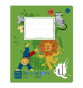 Rechenheft 060561061, Lineatur R1 / Lineatur R1, Quart, 80g, gr&uuml;n, 20 Blatt / 40 Seiten