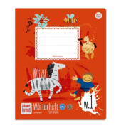 W&ouml;rterheft 060551051 FORMATI, Lineatur W1 / Schreiblern-Lineatur / 3 Spalten, Quart, 80g, rot, 20 Blatt / 40 Seiten