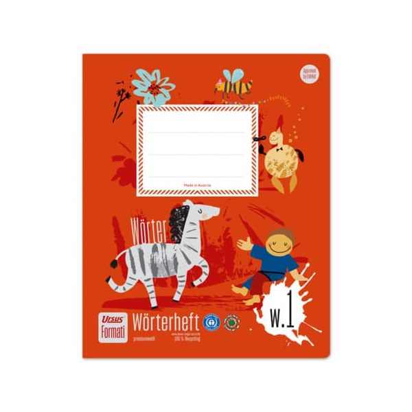 2 Stück Staufen Wörterheft 060551051 FORMATI, Lineatur W1 / Schreiblern-Lineatur / 3 Spalten, Quart, 80g, rot, 20 Blatt / 40 Seiten 900224406557