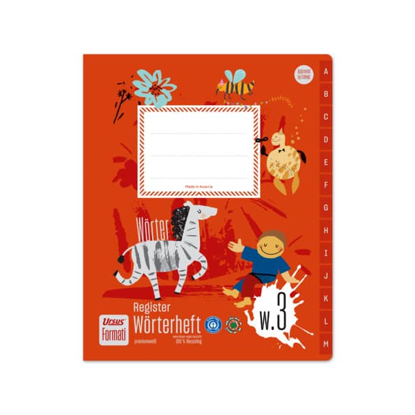 2 Stück Staufen Wörterheft 060551053 FORMATI, Lineatur W3 / Schreiblern-Lineatur / 2 Spalten, Quart, 80g, rot, 40 Blatt / 80 Seiten 900224481717
