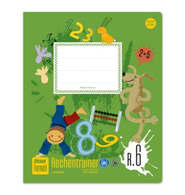 Rechenheft 060562066, kariert / Lineatur R6, Quart 19,5x24cm, 80g, grün, 20 Blatt / 40 Seiten