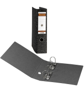 Doppelordner Postscheckordner 92800, 2xA5 quer 70mm breit Karton Wolkenmarmor schwarz