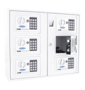 Schlüsseltresor T05380 Keysystem 6 14kg weiß mit Elektronik- und Standardschloss Stahlblech