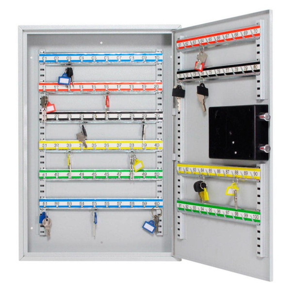 9006072108034 - ROTTNER S100 EL Schlüsselkasten grau mit 100 Haken Elektronikschloss 9006072108034 - ROTTNER S100 EL Schlüsselkasten grau mit 100 Haken Elektronikschloss