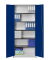 Aktenschrank entero BF4/22 STG 7035/5003, Stahl abschließbar, 6 OH, 95 x 220 x 42 cm, blau/lichtgrau
