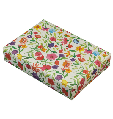 Geschenkpapier aus Graspapier 021620, Blumen, 50cm x 20m, menrfarbig