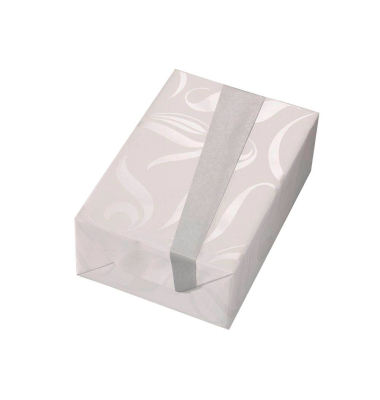 Geschenkpapier Ontario 87650, Ornamente, 50cm x 20m, silber/weiß