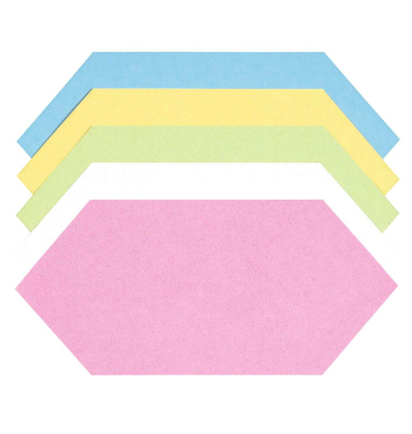 Moderationskarten 100110259537704, 20,5x9,5cm, Rhombus, 120g, farbig sortiert 