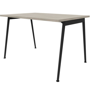 Schreibtisch X3, 75cm (H), 120x80cm (BxT), rechteckig, beton / dunkelgrau