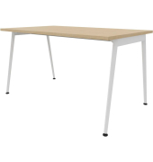 Schreibtisch X3, 75cm (H), 140x80cm (BxT), rechteckig, eiche / weiß