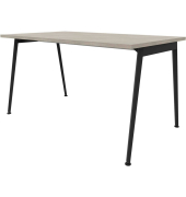 Schreibtisch X3, 75cm (H), 140x80cm (BxT), rechteckig, beton / dunkelgrau