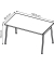 Schreibtisch X3, 75cm (H), 160x80cm (BxT), rechteckig, weiß / weiß