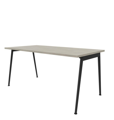 Schreibtisch X3, 75cm (H), 160x80cm (BxT), rechteckig, beton / dunkelgrau