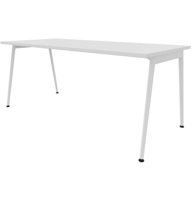 Schreibtisch X3, 75cm (H), 180x80cm (BxT), rechteckig, weiß / weiß