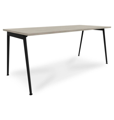 Schreibtisch X3, 75cm (H), 180x80cm (BxT), rechteckig, beton / dunkelgrau