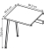 X3 Anbautisch grau rechteckig