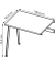 X3 Anbautisch grau rechteckig