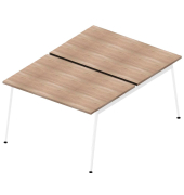 Doppelschreibtisch ohne X3AE8120/2WTS, 75cm (H), 120x164cm (BxT), rechteckig, ulme / weiß