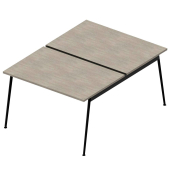 Doppelschreibtisch ohne X3AE8120/35NI, 75cm (H), 120x164cm (BxT), rechteckig, beton / dunkelgrau