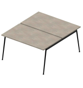 Doppelschreibtisch ohne X3AE8140/35NI, 75cm (H), 140x164cm (BxT), rechteckig, beton / dunkelgrau