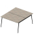 Doppelschreibtisch ohne X3AE8140/35NI, 75cm (H), 140x164cm (BxT), rechteckig, beton / dunkelgrau