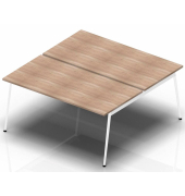 Doppelschreibtisch ohne X3AE8160/2WTS, 75cm (H), 160x164cm (BxT), rechteckig, ulme / weiß