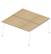 Doppelschreibtisch ohne X3AE8160/3DJF, 75cm (H), 160x164cm (BxT), rechteckig, eiche hell / weiß