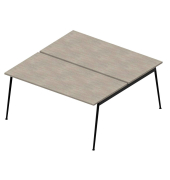 Doppelschreibtisch ohne X3AE8160/35NI, 75cm (H), 160x164cm (BxT), rechteckig, beton / dunkelgrau