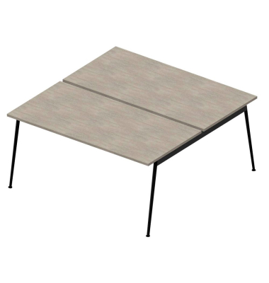 Doppelschreibtisch ohne X3AE8160/35NI, 75cm (H), 160x164cm (BxT), rechteckig, beton / dunkelgrau