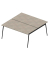 Doppelschreibtisch ohne X3AE8160/35NI, 75cm (H), 160x164cm (BxT), rechteckig, beton / dunkelgrau