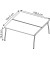 Doppelschreibtisch ohne X3AE8160/35NI, 75cm (H), 160x164cm (BxT), rechteckig, beton / dunkelgrau