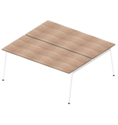 Doppelschreibtisch ohne X3AE8180/2WTS, 75cm (H), 180x164cm (BxT), rechteckig, ulme / weiß