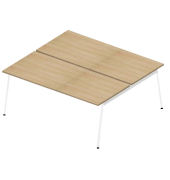 Doppelschreibtisch ohne X3AE8180/3DJF, 75cm (H), 180x164cm (BxT), rechteckig, eiche hell / weiß