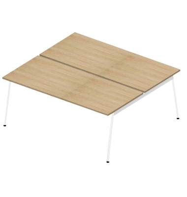 Doppelschreibtisch ohne X3AE8180/3DJF, 75cm (H), 180x164cm (BxT), rechteckig, eiche hell / weiß