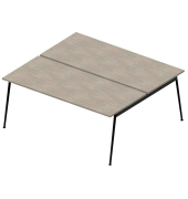 Doppelschreibtisch ohne X3AE8180/35NI, 75cm (H), 180x164cm (BxT), rechteckig, beton / dunkelgrau
