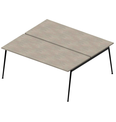 Doppelschreibtisch ohne X3AE8180/35NI, 75cm (H), 180x164cm (BxT), rechteckig, beton / dunkelgrau