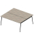 Doppelschreibtisch ohne X3AE8180/35NI, 75cm (H), 180x164cm (BxT), rechteckig, beton / dunkelgrau