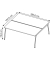 Doppelschreibtisch ohne X3AE8180/35NI, 75cm (H), 180x164cm (BxT), rechteckig, beton / dunkelgrau