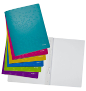 Schnellhefter WOW 3001-10-99, A4, weiß/gelb/pink/grün/blau/eisblau/violett, Karton, 300g, Vorderdeckel opak