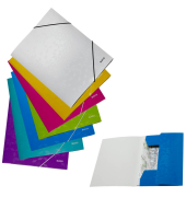 Eckspannmappe WOW 3982 3982-10-99/ 3982-00-01, A4 je 1x weiß/gelb/pink/grün/blau/eisblau/violett PP-laminierter Karton 300g, mit