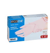 Einweghandschuhe Hygostar Safe Light, Nitril, lebensmittelecht, pink, Größe 7 / S,