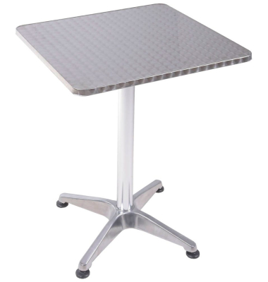 Bistrotisch 950364, 69cm (H), 60x60cm (BxT), quadratisch, silber / silber