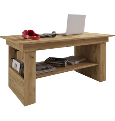 Couchtisch Kobila, 52,5-59cm (H), 157x65cm (BxT), rechteckig, eiche / braun