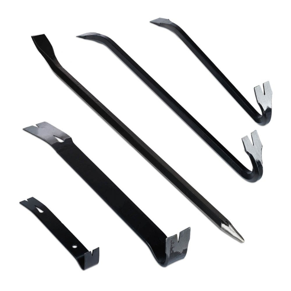 4052025241056 - Brecheisen Set 5-teilig Brechstange sechskant Nageleisen groß Kuhfuß lang Montierhebel aus Stahl schwarz - Relaxdays 4052025241056 - Brecheisen Set 5-teilig Brechstange sechskant Nageleisen groß Kuhfuß lang Montierhebel aus Stahl schwarz - Relaxdays